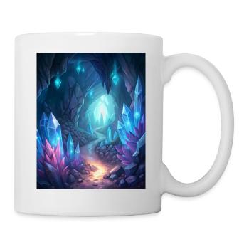 a cave filled with glowing crystals - Mug - white - Right