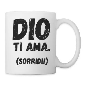 Dieu vous aime. Sourire! - Mug blanc - blanc - Droite