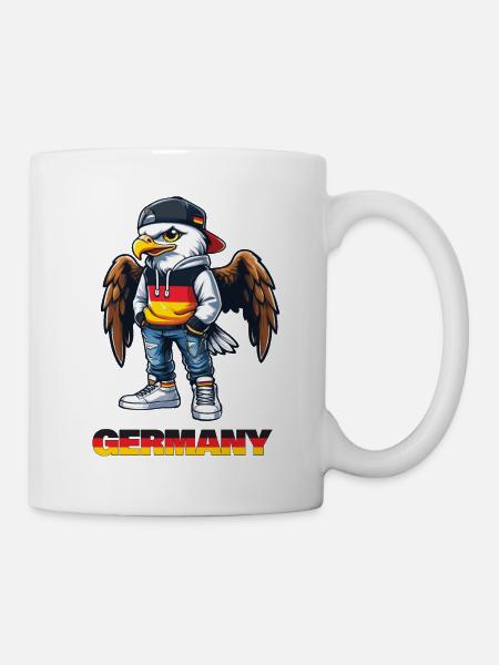 Cooles Deutschland Germany Adler Fan Shirt Fußball - Tasse - Weiß