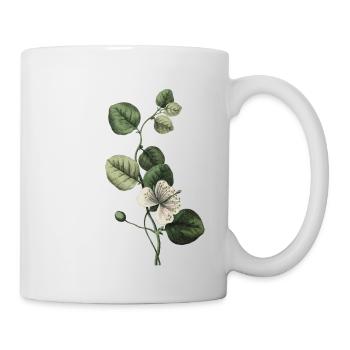 Nummer 4 Blumengrün -4. Geburtstag Blumen - Tasse - Weiß - Rechts