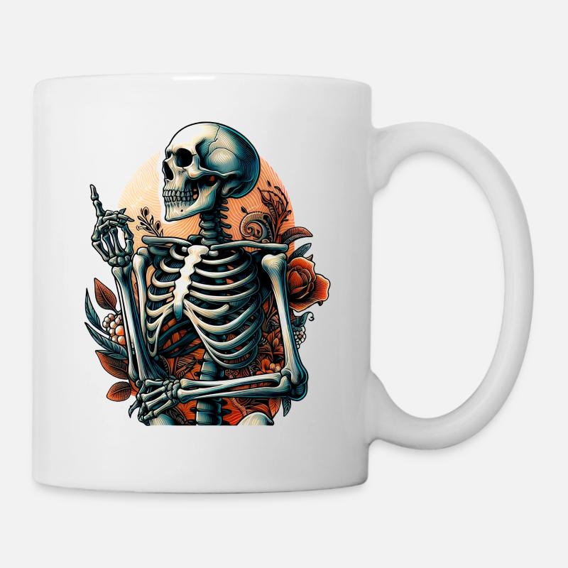 Skelett - Knochen - Tasse - Weiß