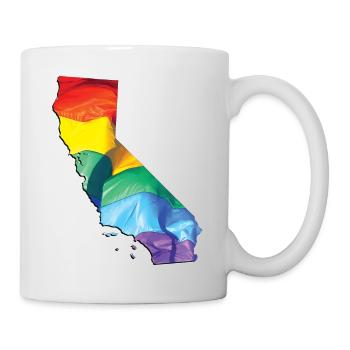 Californie (États-Unis) | Drapeau réel | LGBTQIA+ - Mug blanc - blanc - Droite