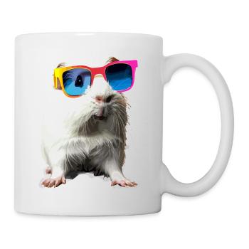 Niedliches Meerschweinchen Chilt mit Sonnenbrille - Tasse - Weiß - Rechts