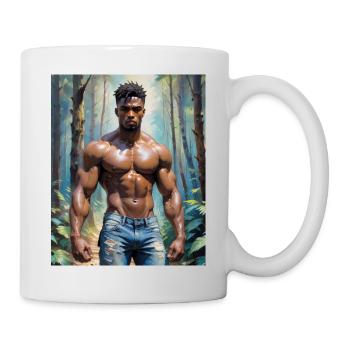 Handsome Men with muscular body – in the nature - Mug - white - Right