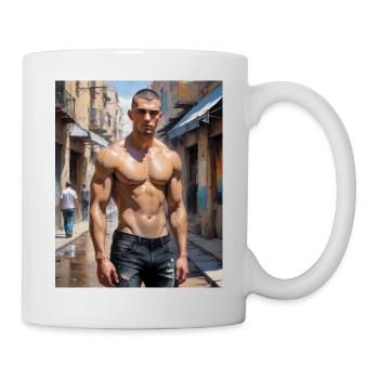 Handsome Men with muscular body – young guy - Mug - white - Right