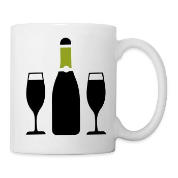 Rotwein Symbol - Tasse - Weiß - Rechts