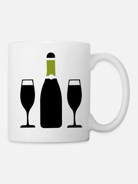 Rotwein Symbol - Tasse - Weiß