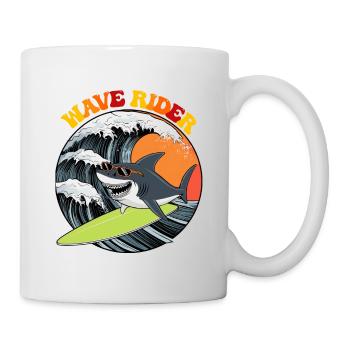 wave riderr - Mug blanc - blanc - Droite
