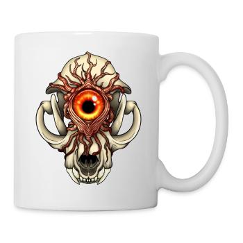 Schädel mit drittem Auge - Tasse - Weiß - Rechts