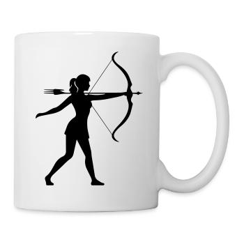 Bogenschießen Frau Silhouette - Tasse - Weiß - Rechts