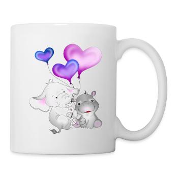 Ballon éléphant Hippopotame - Mug blanc - blanc - Droite