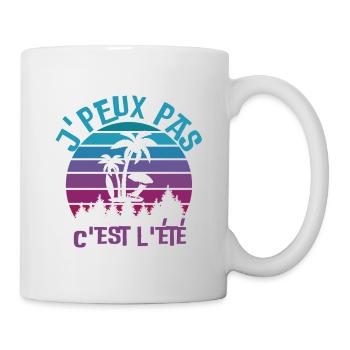 Rétro coucher de soleil été - Mug blanc - blanc - Droite