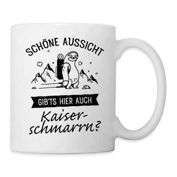 Schöne Aussicht - Faultier Wandern Kaiserschmarrn - Tasse - Weiß - Rechts