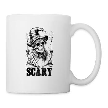 Scary Skull in Halloween Hat - Mug - white - Right