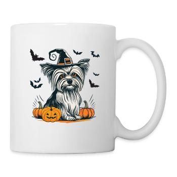 Yorkshire Terrier in Halloween-Stimmung - Tasse - Weiß - Rechts