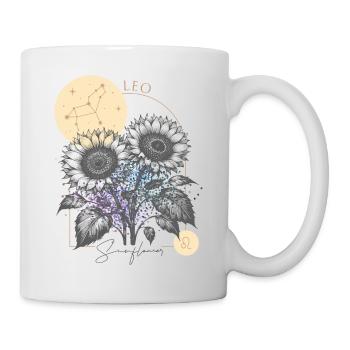 Leo Sunflower Zodiac Birthday Gift - Mug - white - Right