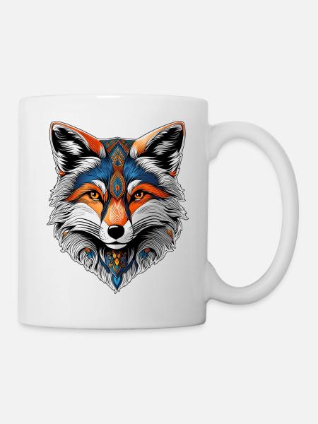 Der Kopf eines schönen Fuchses - Tasse - Weiß