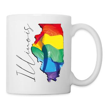 Illinois (United States) | Real Flag | LGBTQIA+ Script - Mug - white - Right