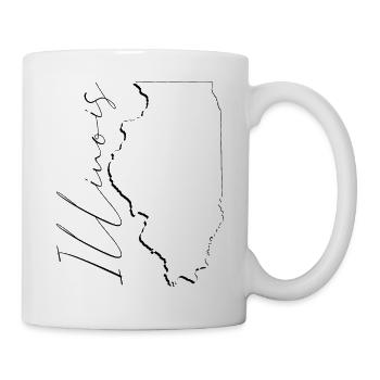 Illinois (États-Unis) | Carte | Script fantôme - Mug blanc - blanc - Droite