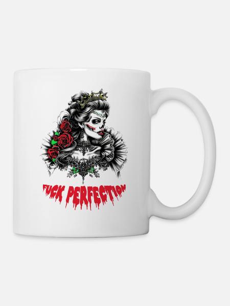 Skull, lady, beauty is relative - Mug - white
