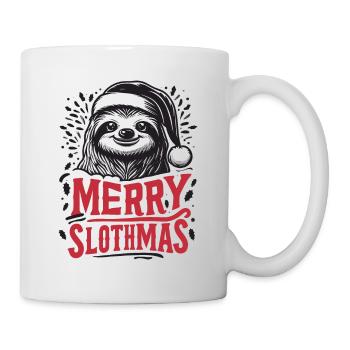 Frohe Faultiere, frohe Weihnachten - Tasse - Weiß - Rechts