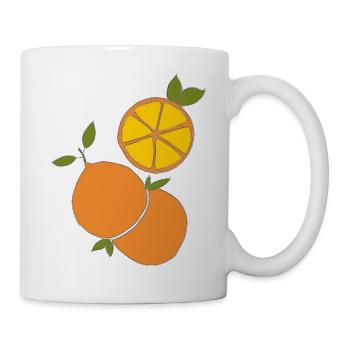 orangen - Tasse - Weiß - Rechts