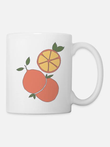 orangen grapefruit - Tasse - Weiß