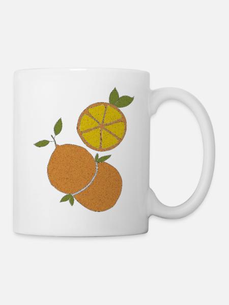 orangen gewebe - Tasse - Weiß