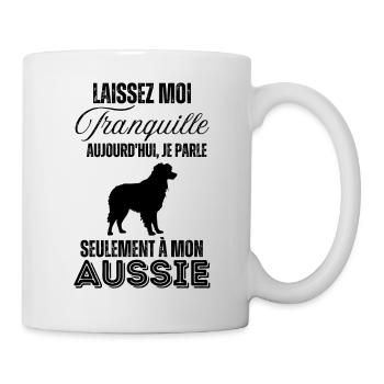 Chien de race berger australien aussie - Mug blanc - blanc - Droite