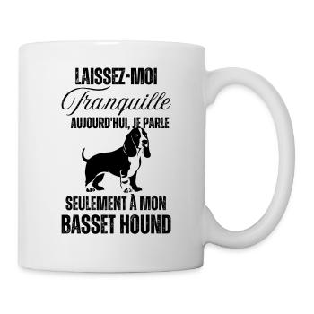 Chien doux basset hound - Mug blanc - blanc - Droite