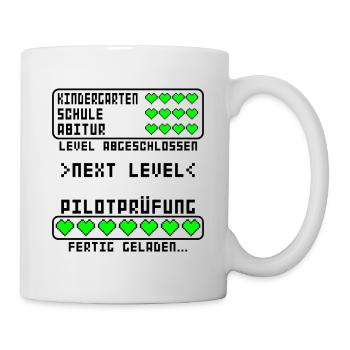 Pilotenprüfung Flugschein Hubschrauber bestanden - Tasse - Weiß - Rechts