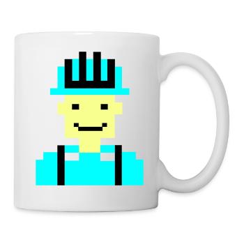 Ouvrier du bâtiment Pixel 01 - Mug blanc - blanc - Droite