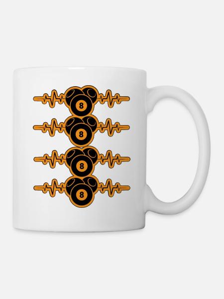 Billard-Herzschlag - Tasse - Weiß
