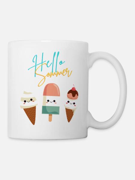 Hello Sommer - Tasse - Weiß