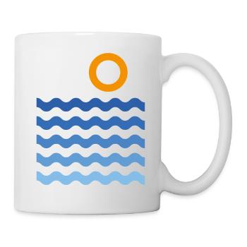 Sea Sun Abstract Design Graphic / Illustration - Mug - white - Right