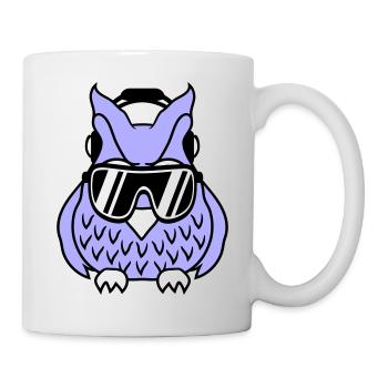 Cool Cute DJ Owl Party Club Music Owls Bird - Mug - white - Right