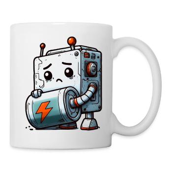 Pile Déchargée Pour Bot Robot - Mug blanc - blanc - Droite