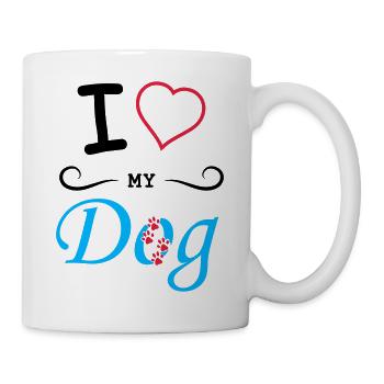 i love my dog - Mug - white - Right
