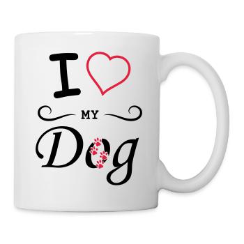 i love my dog - Mug - white - Right