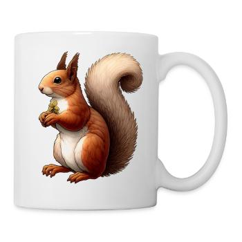 Süßes rotes Eichhörnchen - Kleiner Rotschopf - Tasse - Weiß - Rechts