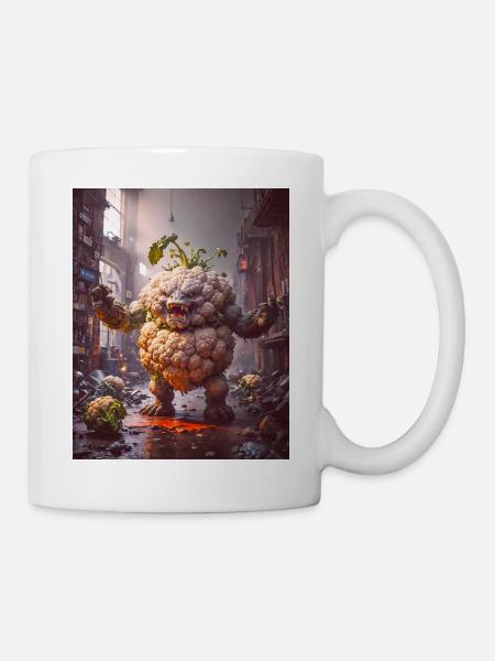 légumes chute Apocalypse Monster chou-fleur - Mug blanc - blanc