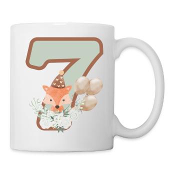 7th Birthday Fox Flowers - Mug - white - Right