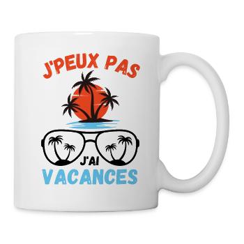 Vacances d été palmiers plage - Mug blanc - blanc - Droite