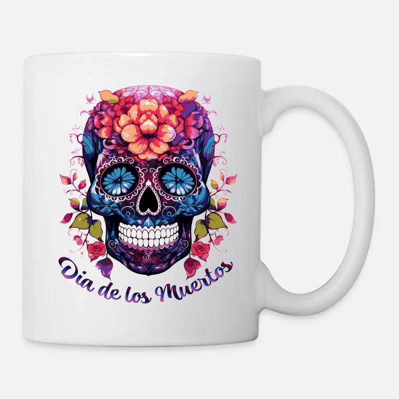 Mexican Skull Dia de los Muertos - Mug - white