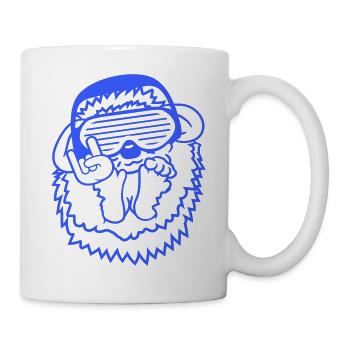Süßer DJ Igel Sonnenbrille Kopfhörer Party Musik - Tasse - Weiß - Rechts