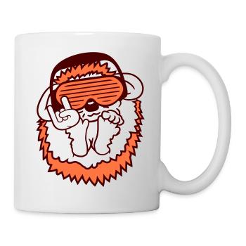 Süßer DJ Igel Sonnenbrille Kopfhörer Party Musik - Tasse - Weiß - Rechts