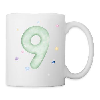 9e anniversaire watercolor étoile - Mug blanc - blanc - Droite