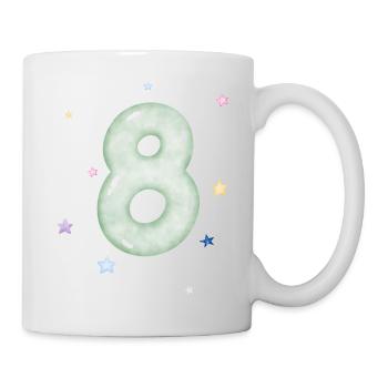8e anniversaire watercolor étoile - Mug blanc - blanc - Droite