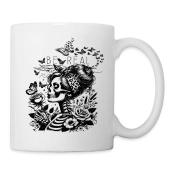 Skull Girl - Be Not Perfekt be Real - Tasse - Weiß - Rechts