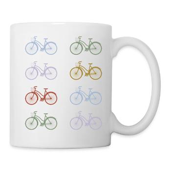 Bunte Fahrräder - Tasse - Weiß - Rechts